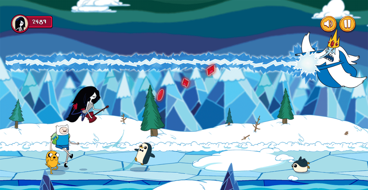 Adventure Time Mareceline's Ice Blast Game Screenshot.