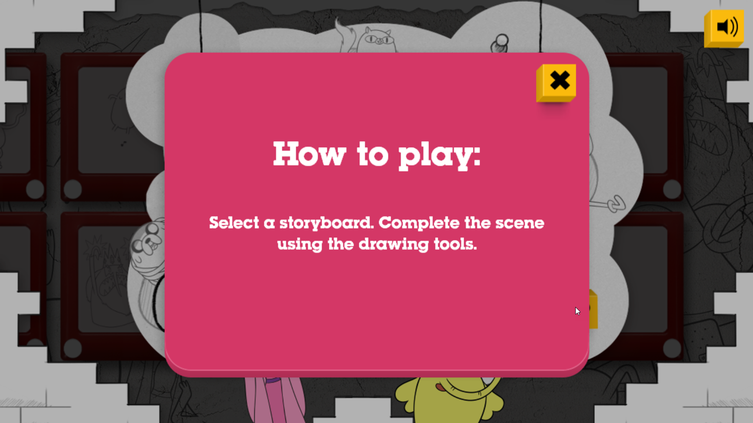 Adventure Time Storyboard Game How To Play Screenshot.
