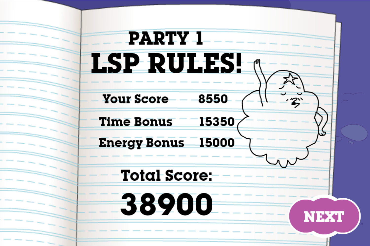 Adventure Time These Lumps Level Score Screenshot.