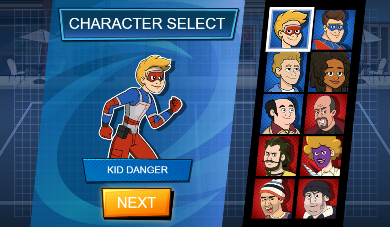 Adventures of Kid Danger Potato Panic Game Character Select Screenshot.