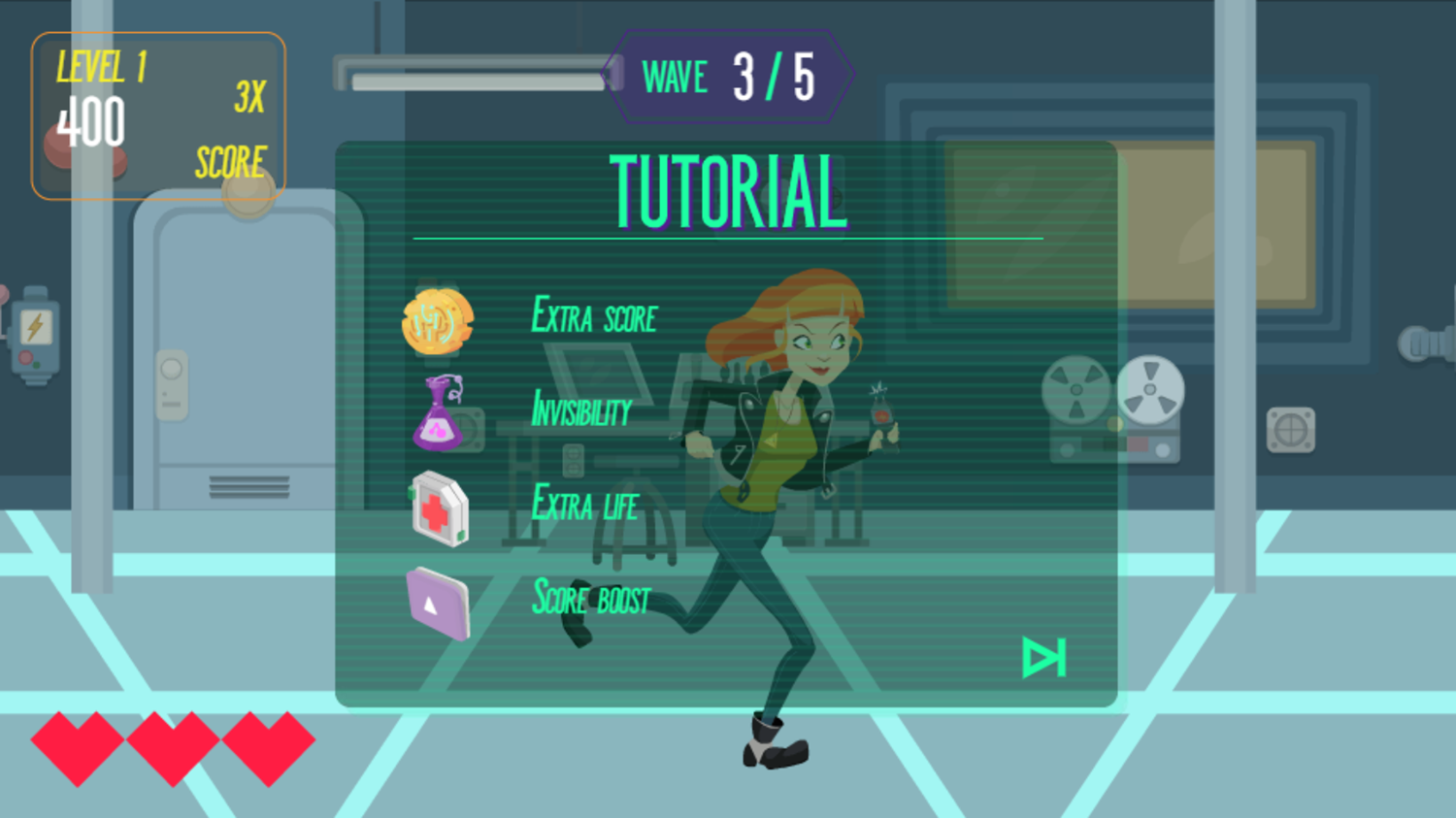 Agent Curiosa vs Rogue Robots Game Points Screenshot.