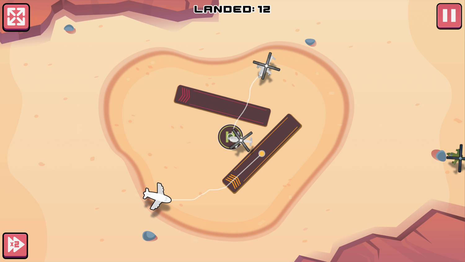 Air Traffic Control Game Desert Zone Screenshot.
