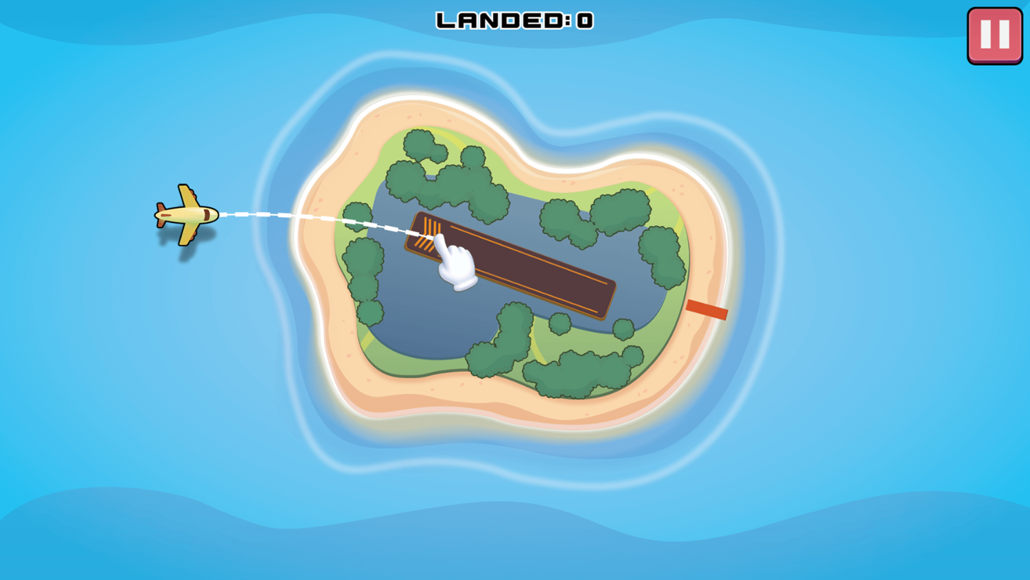 Air Traffic Control Game Land First Aircraft Tutorial Screen Screenshot.