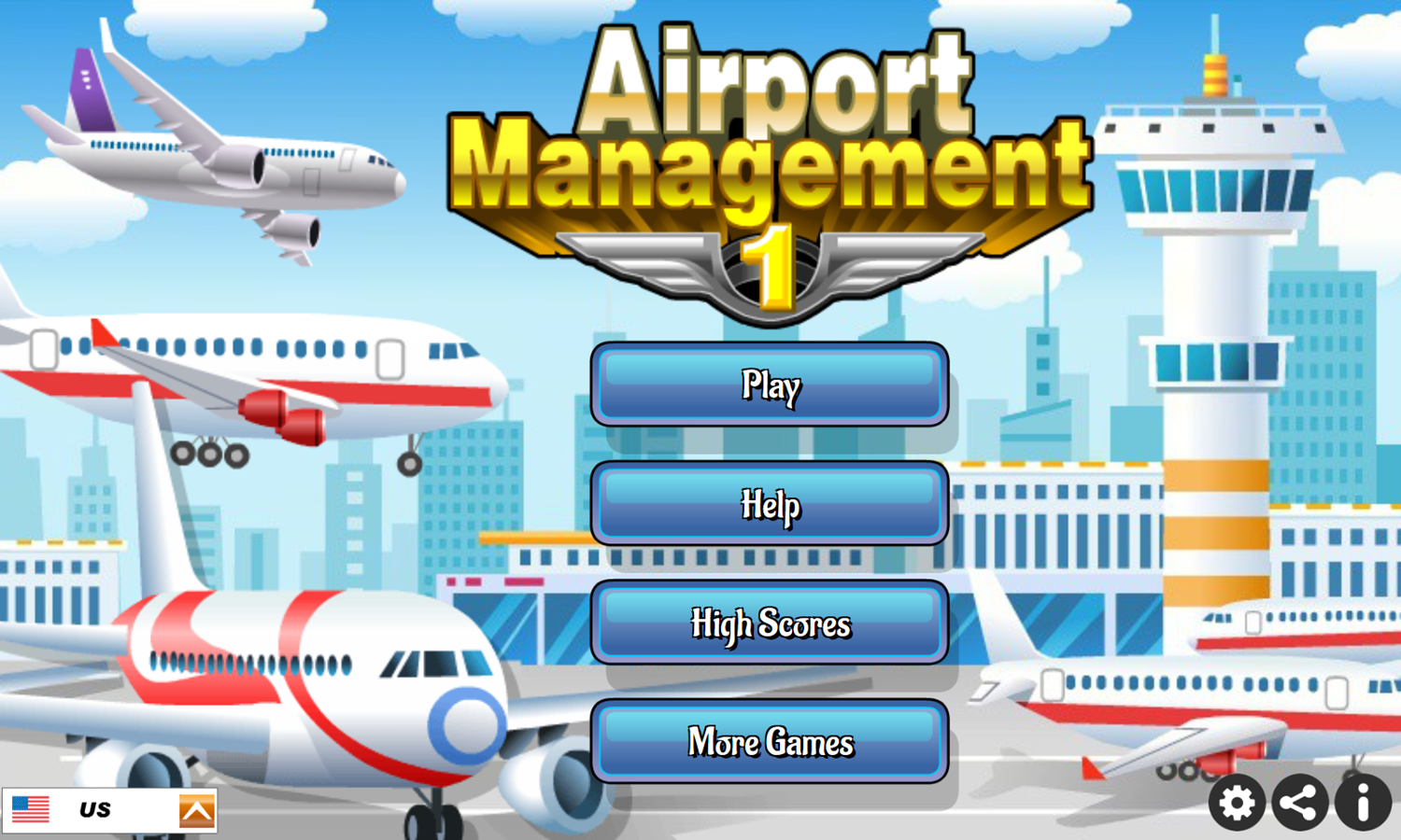 Airport Management 1 Game Welcome Screen Screenshot.