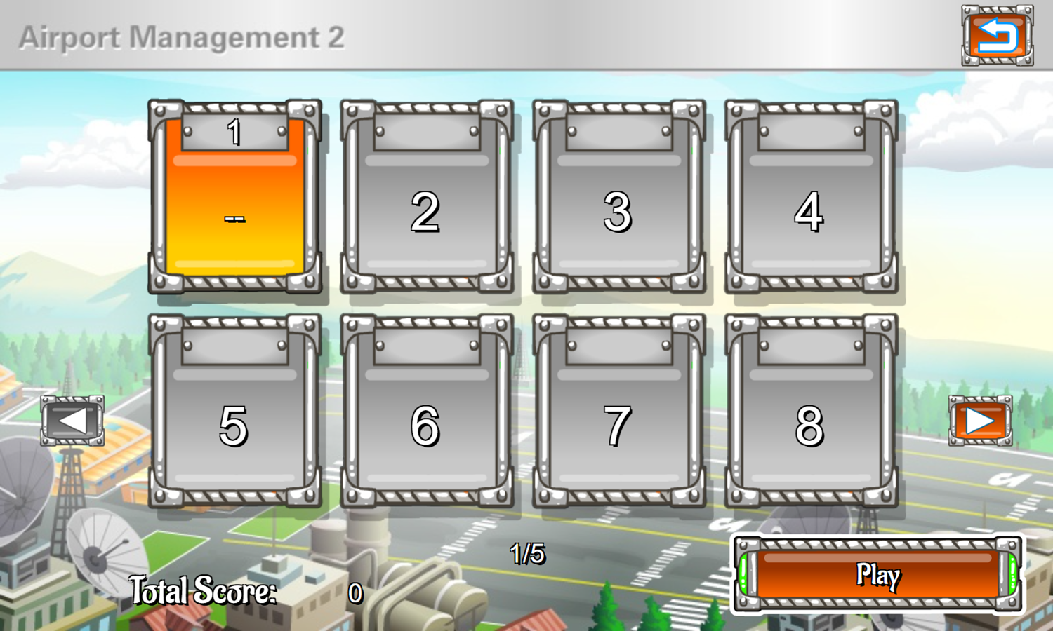 Airport Management 2 Game Stage Select Screenshot.