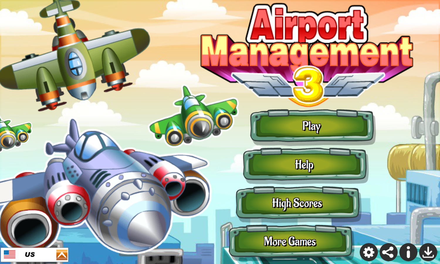 Airport Management 3 Game Welcome Screen Screenshot.