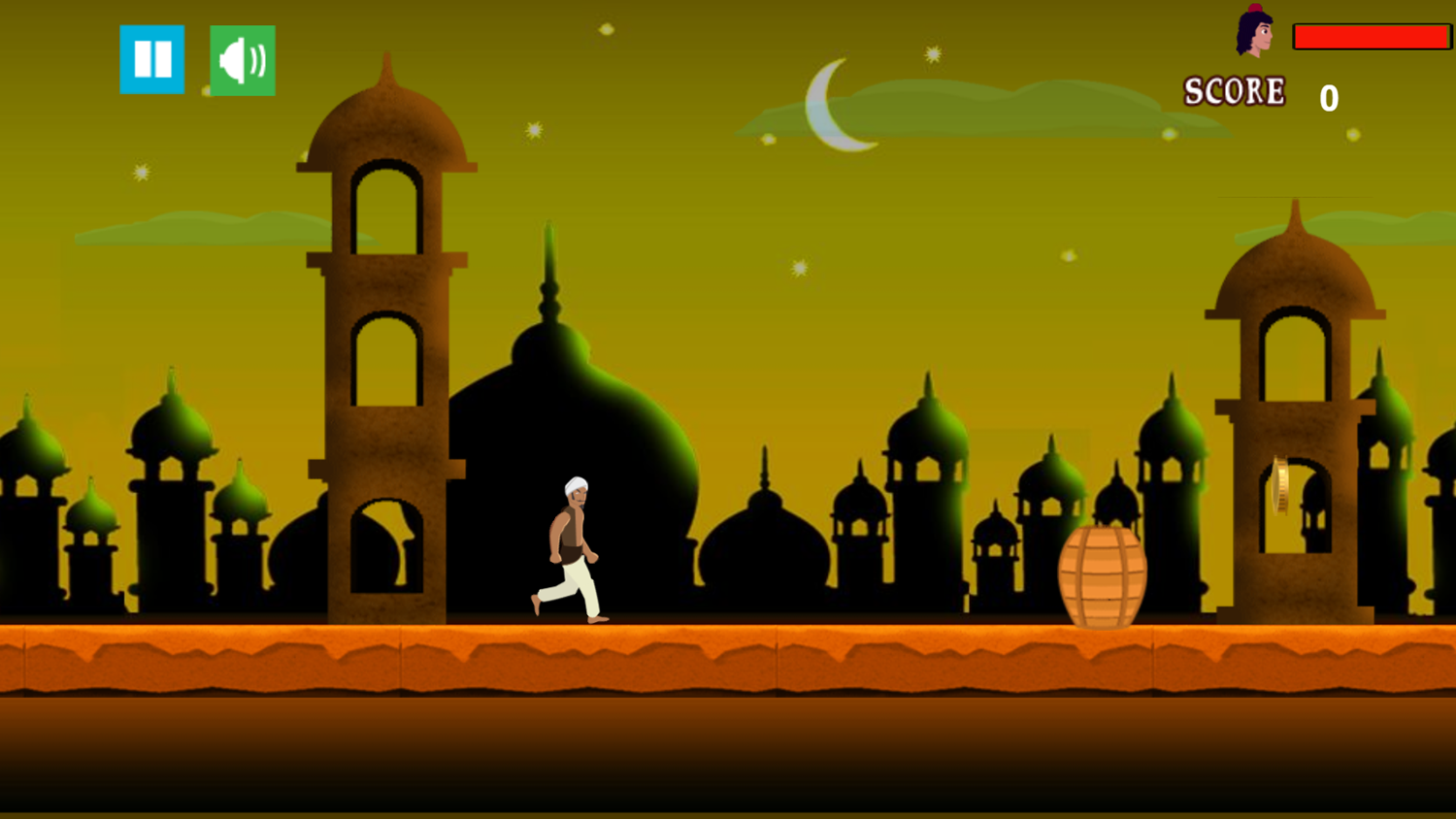 Aladdin Adventure Game Start Screenshot.