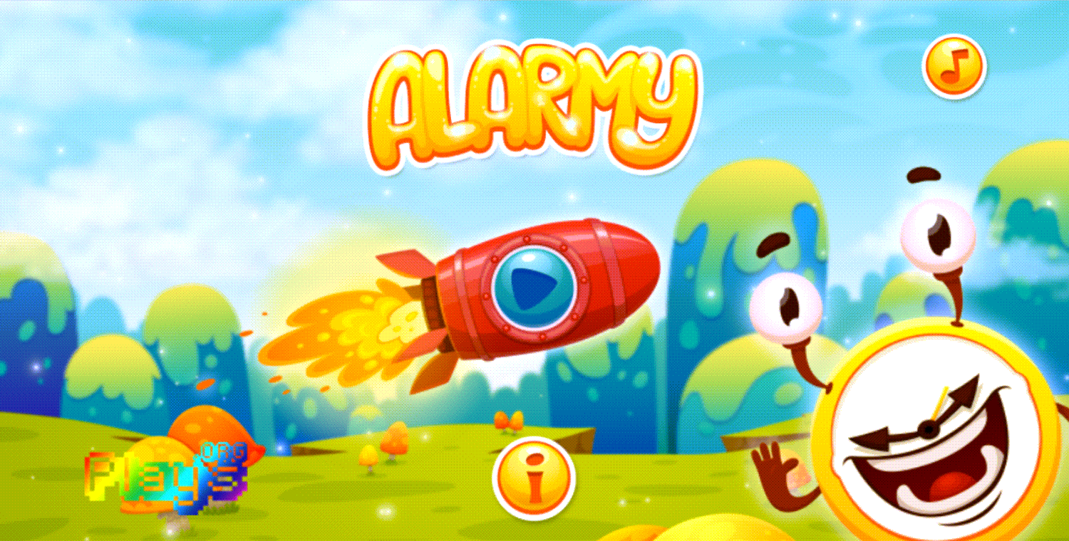 Alarmy Game Welcome Screen Screenshot.