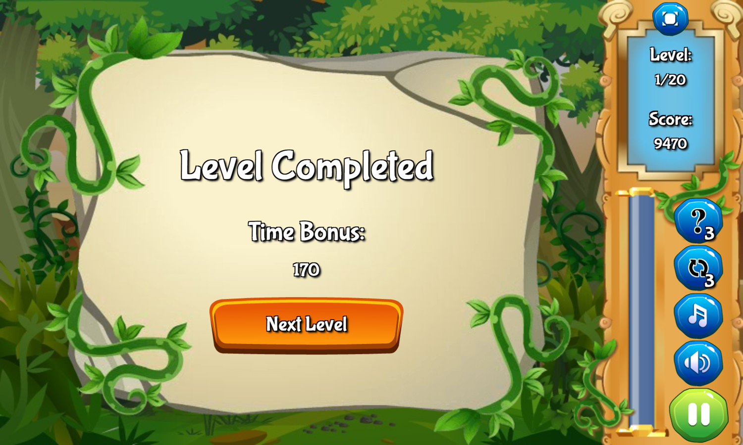 Alchemist Symbols Game Level Completed Screenshot.