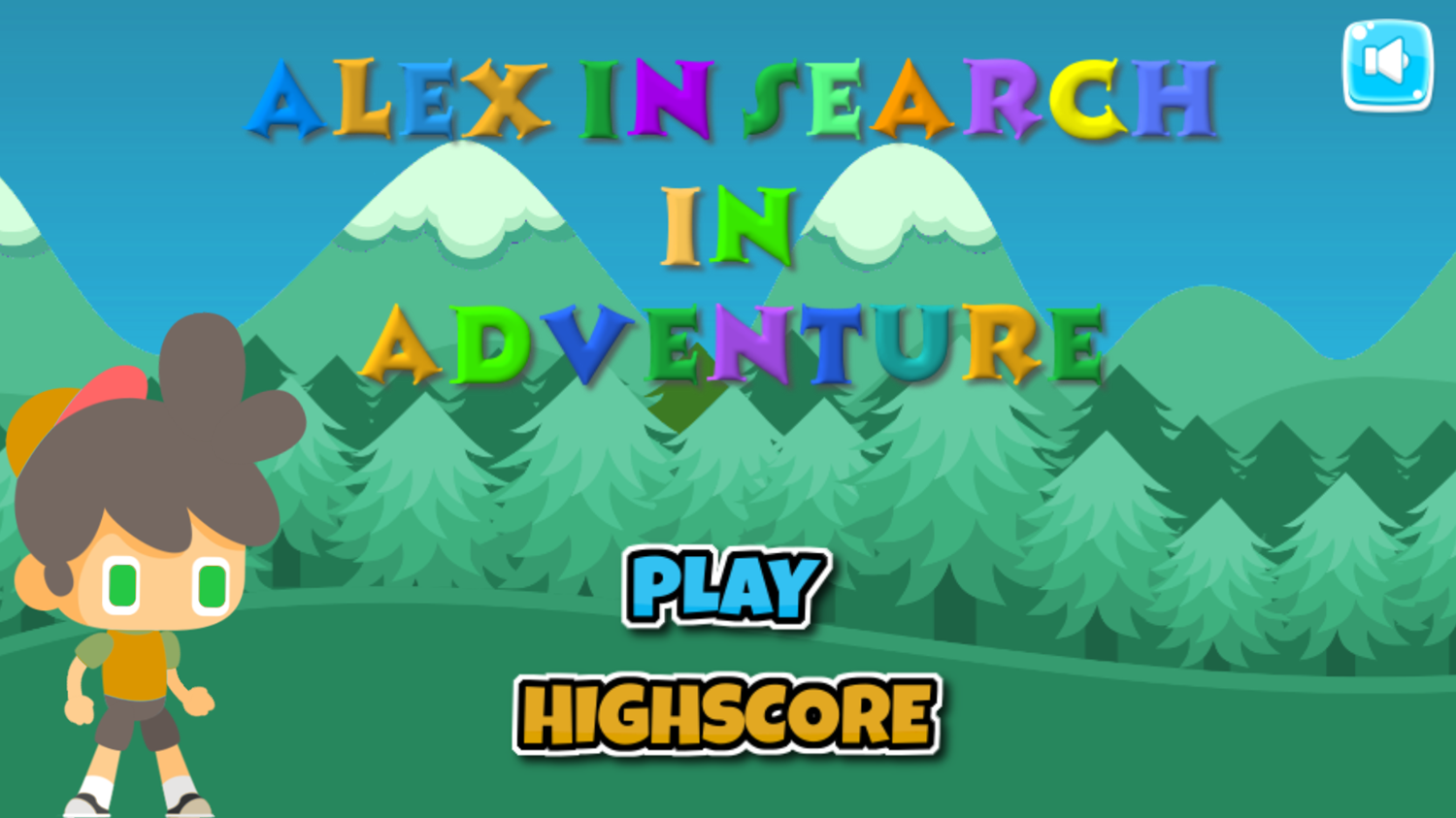 Alex in Search in Adventure Game Welcome Screen Screenshot.