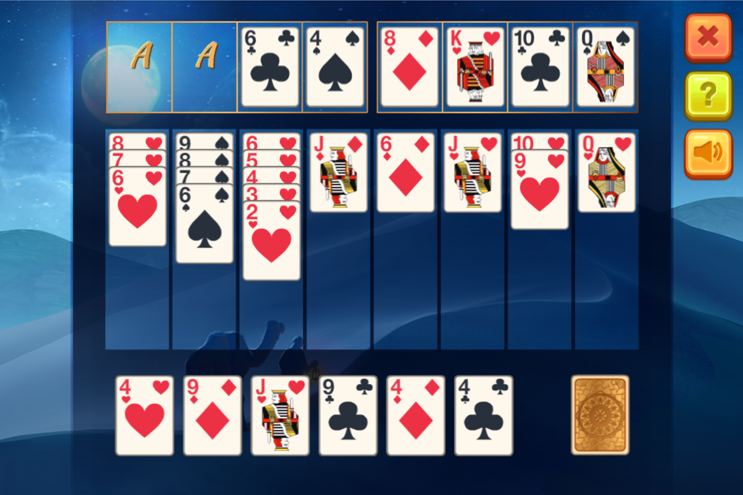 Algerian Patience Solitaire Hearts Run Screenshot.