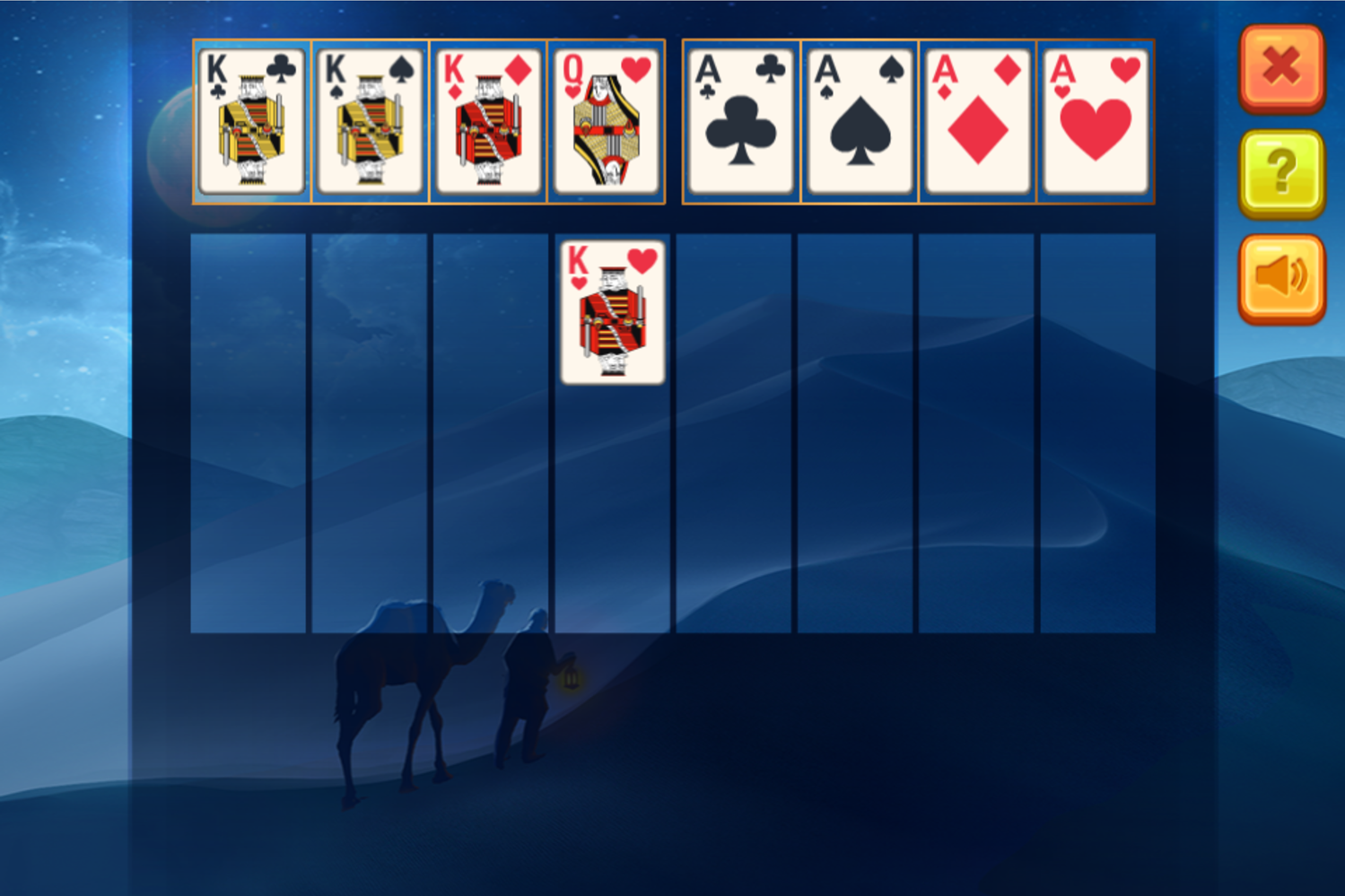 Algerian Patience Solitaire Last Card Screenshot.