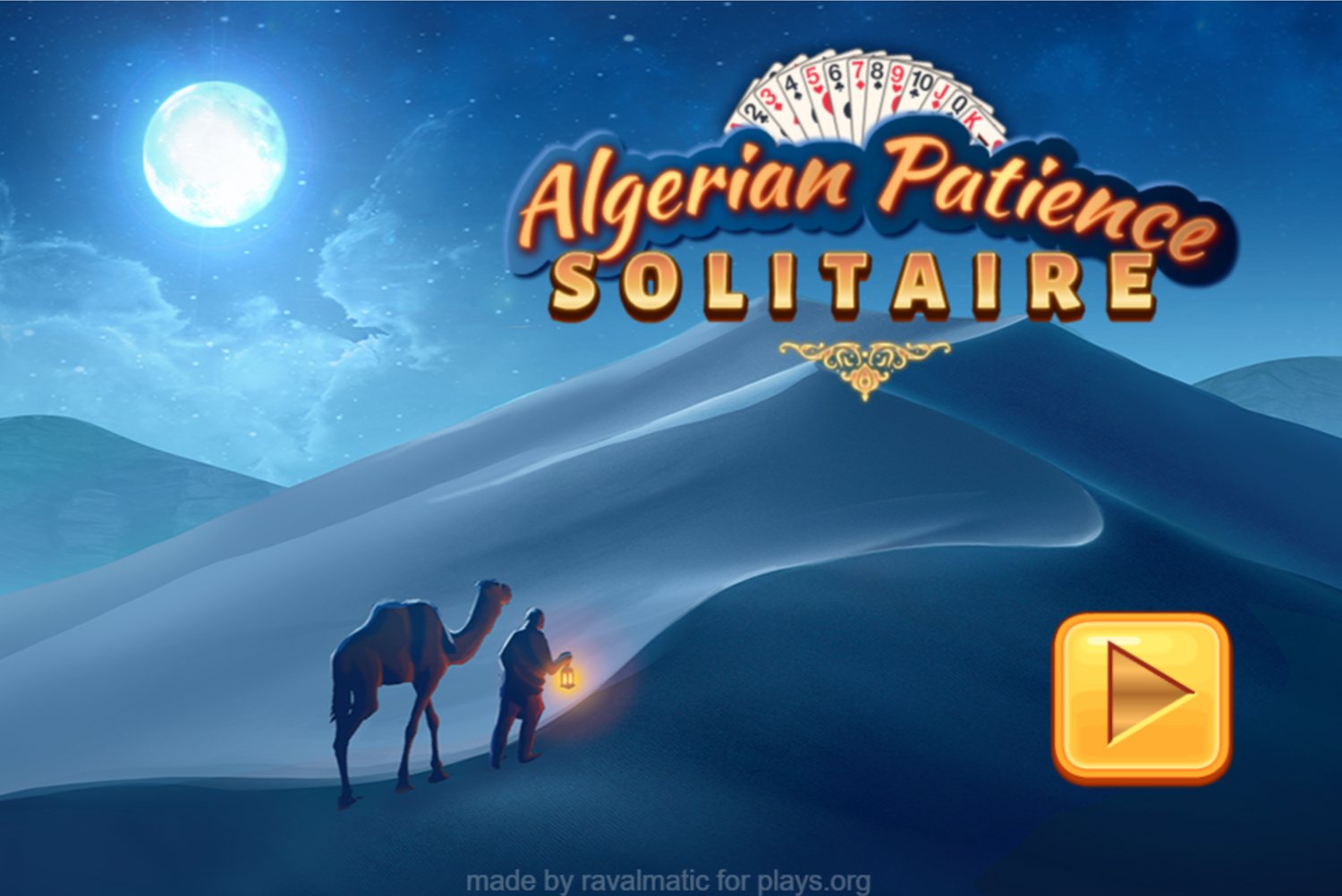 Algerian Patience Solitaire Welcome Screen Screenshot.