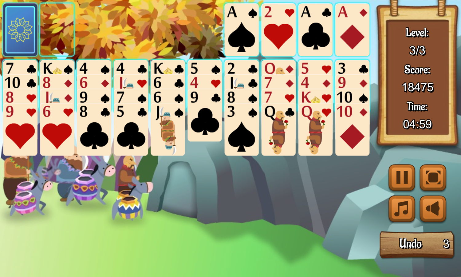 Alibaba Solitaire Game Final Level Screenshot.