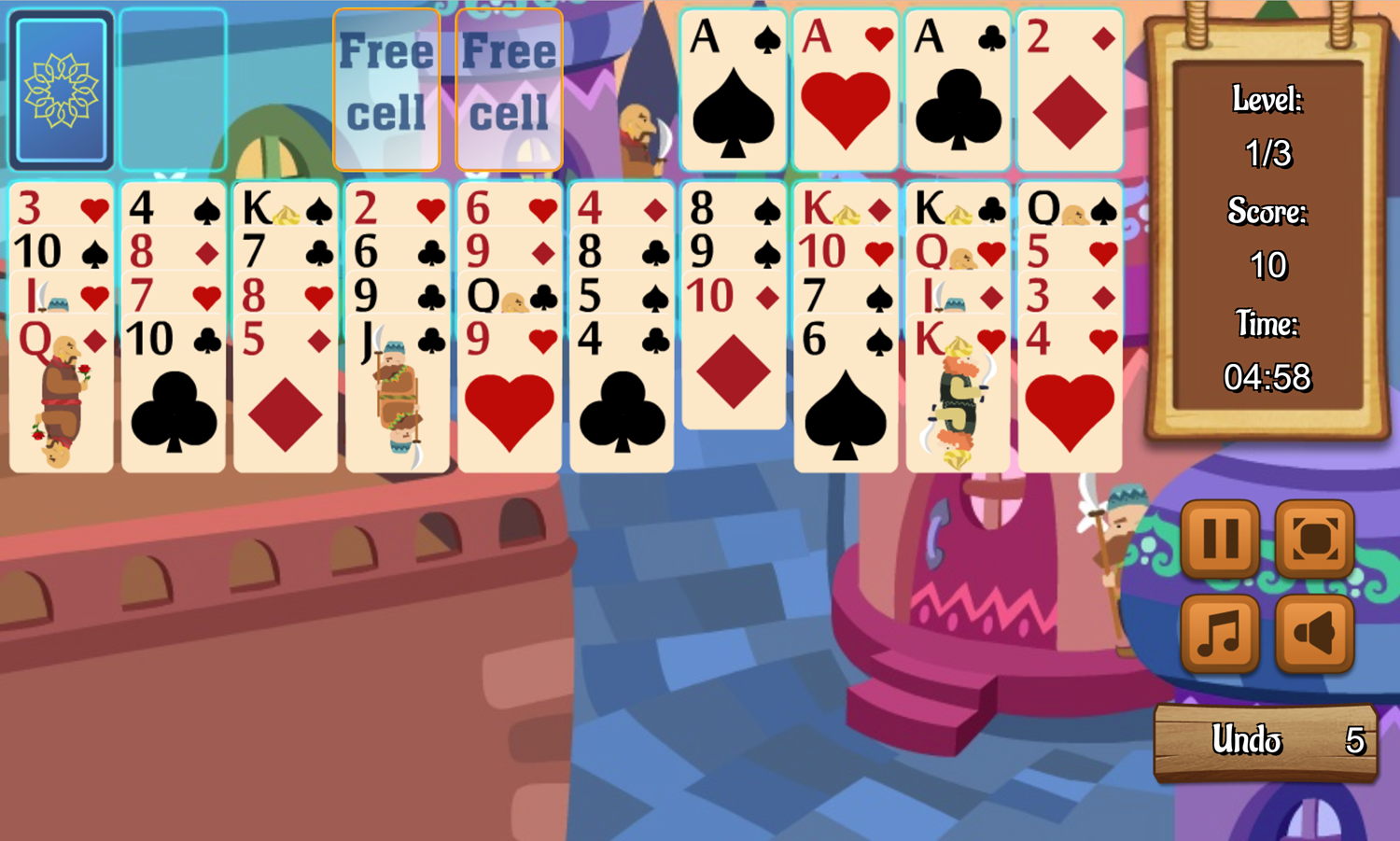 Alibaba Solitaire Game Screenshot.