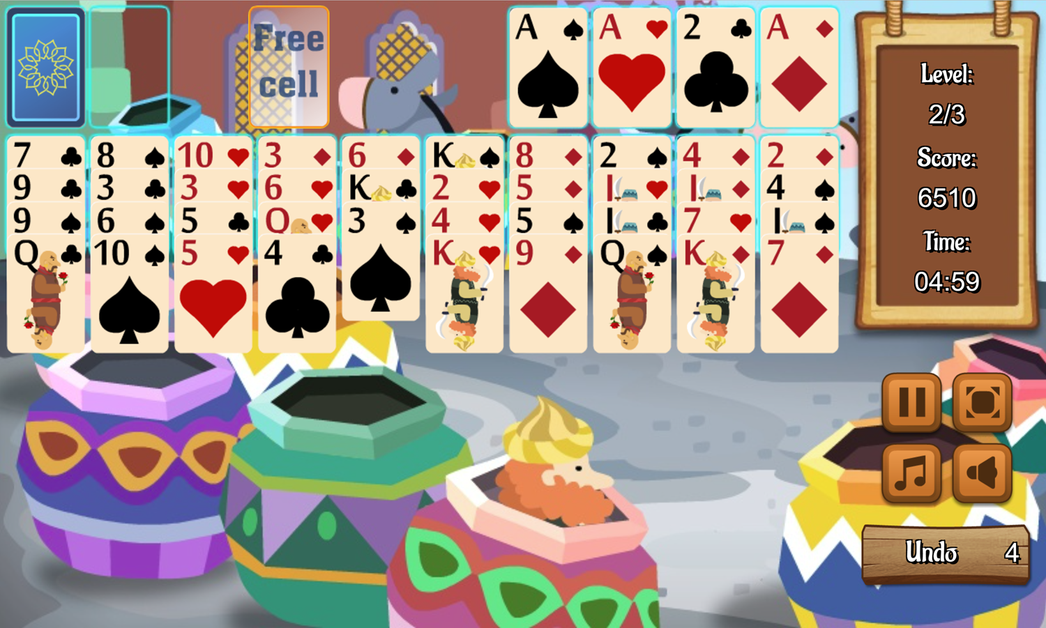 Alibaba Solitaire Game Second Level Screenshot.