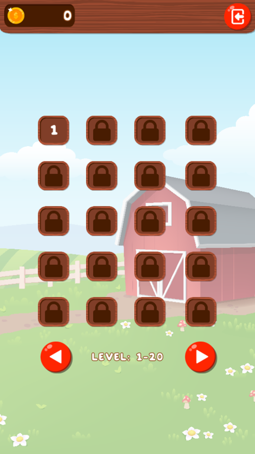 Alice's Harvest Game Level Select Screenshot.