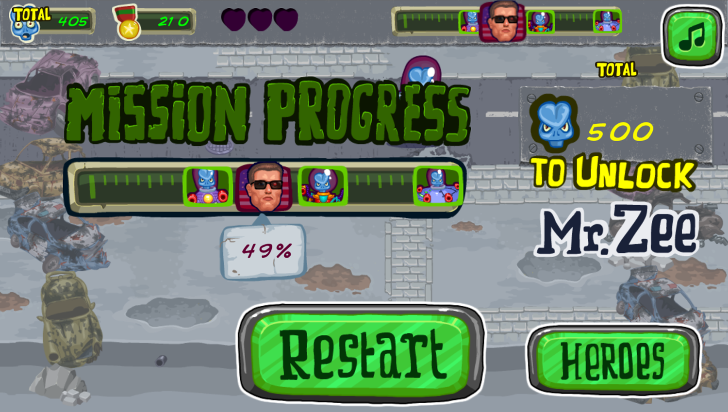 Aliens Attack Game Over Screenshot.