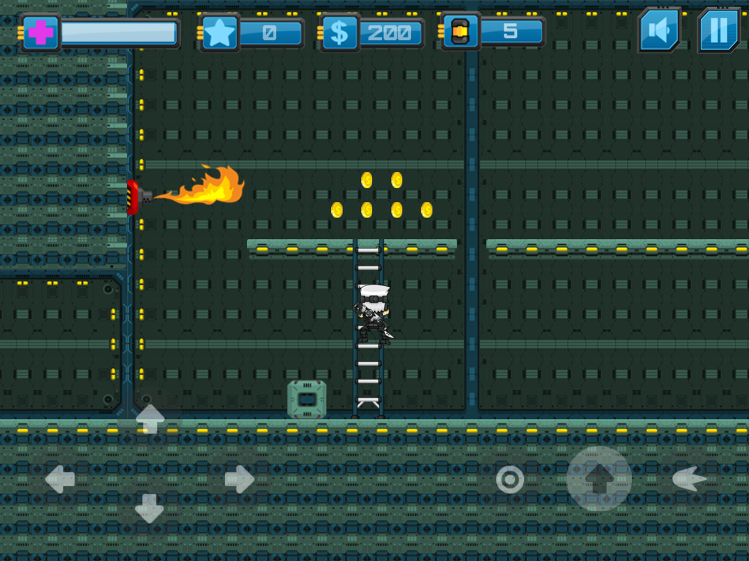 Aliens Buster Game Platforming Screenshot.