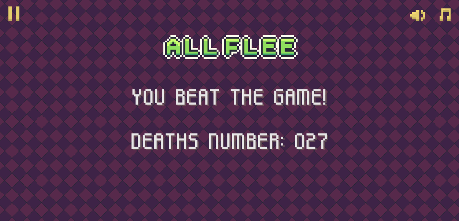 All Flee Game Beat Screen Screenshot.