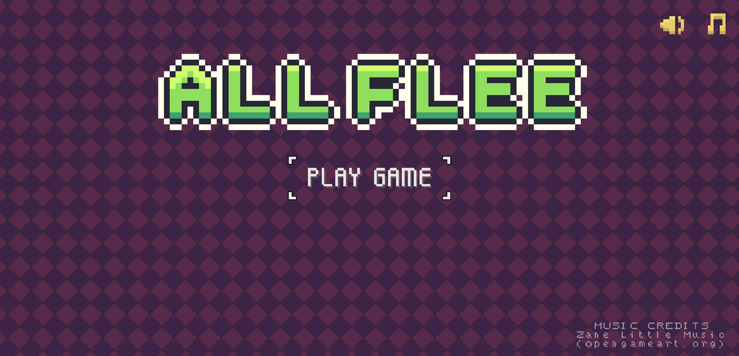 All Flee Game Welcome Screen Screenshot.