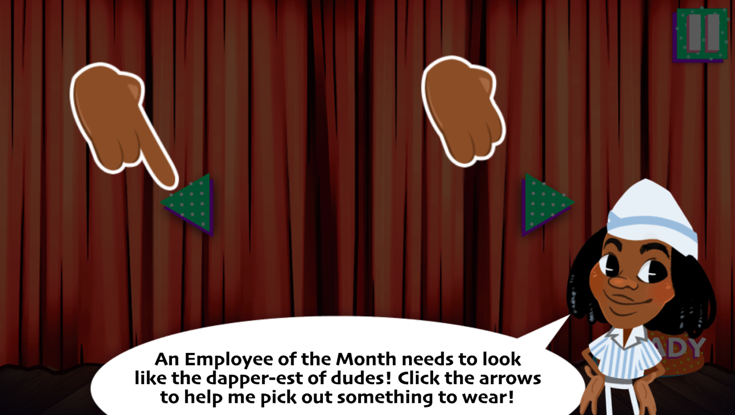 All That Presents Employee of the Month Game Dress Up How To Play Screenshot.