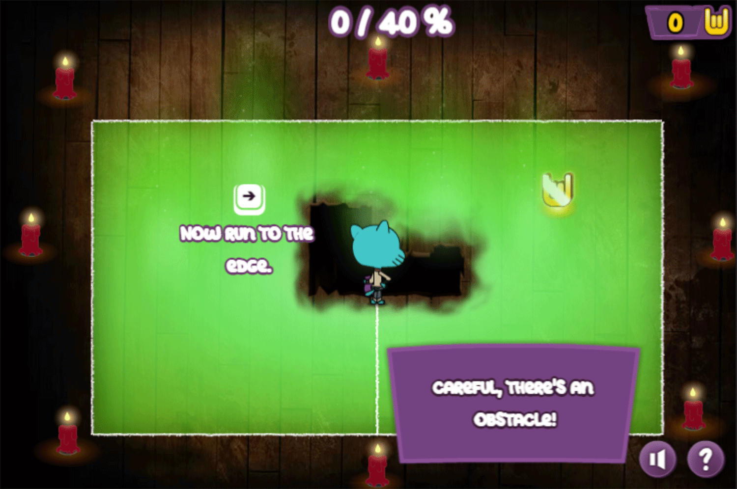 Amazing World of Gumball Class Spirits Game Instructions Screenshot.