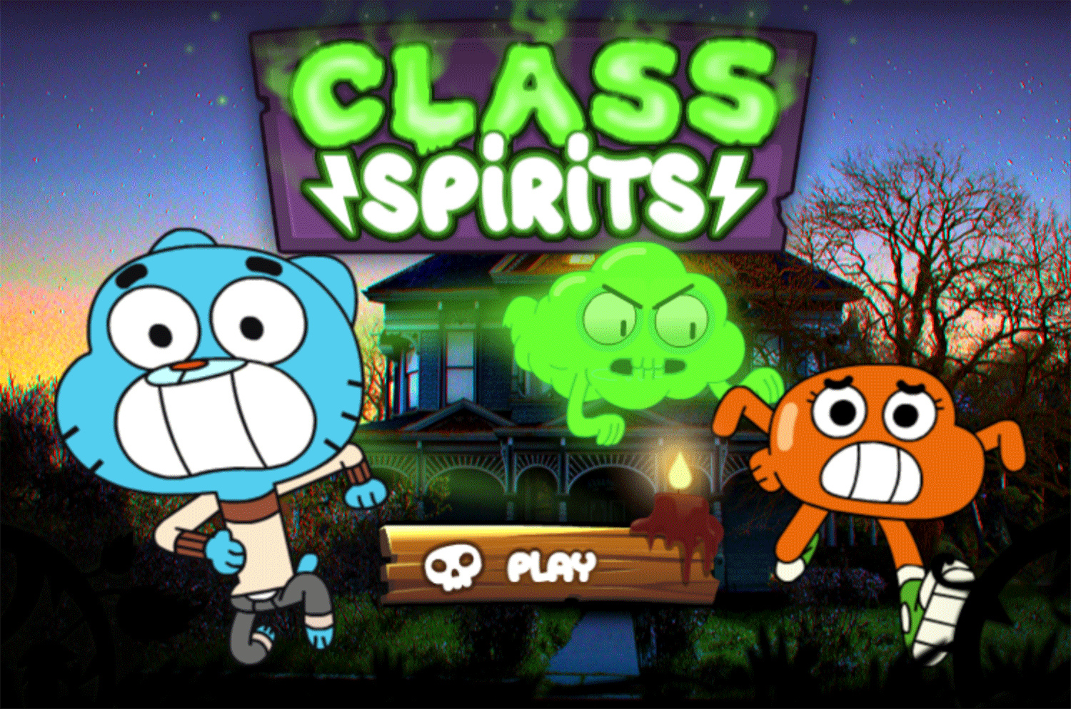 Amazing World of Gumball Class Spirits Game Welcome Screen Screenshot.