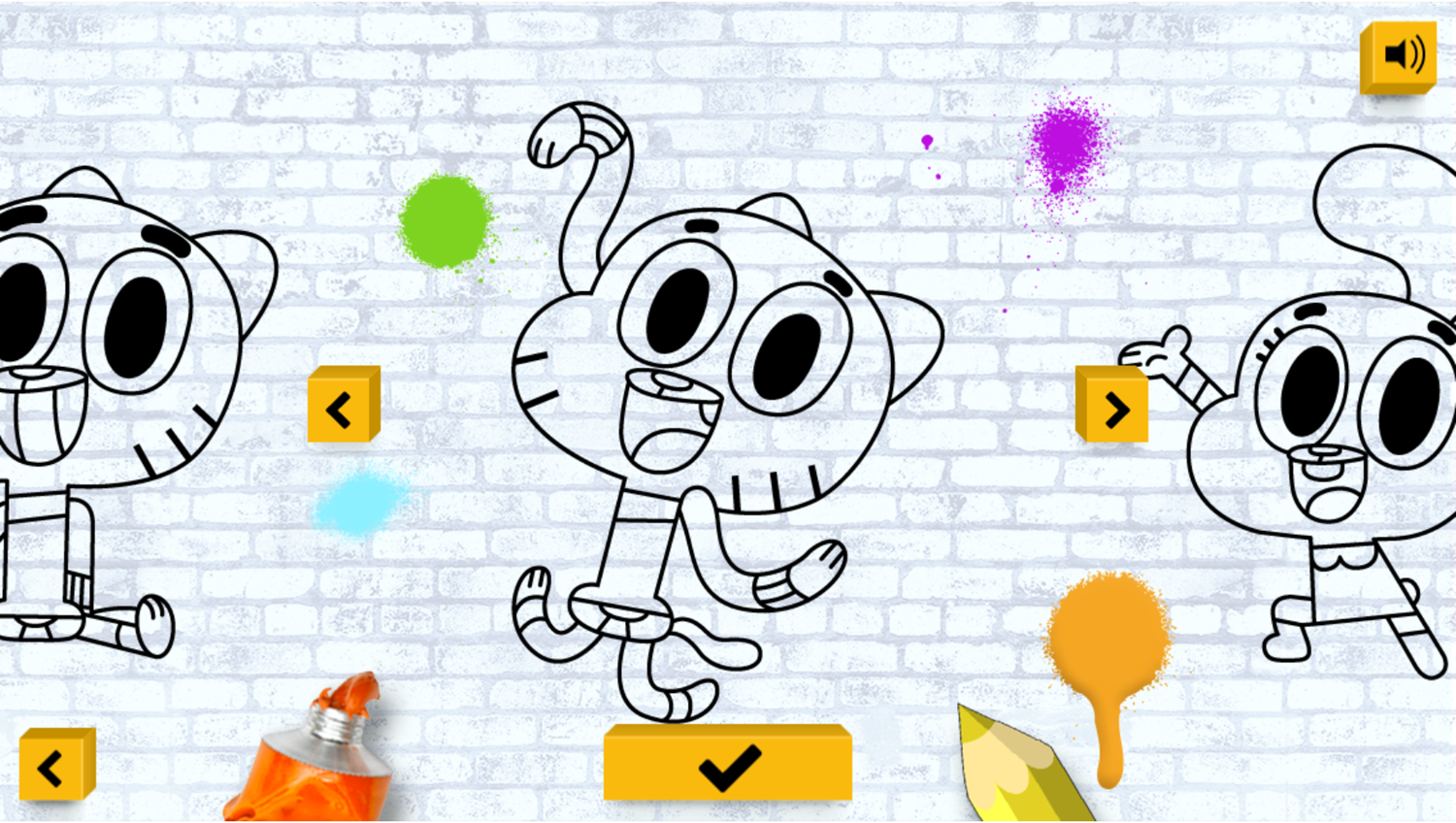 Amazing World of Gumball Color In Game Choose Artwork Screenshot.