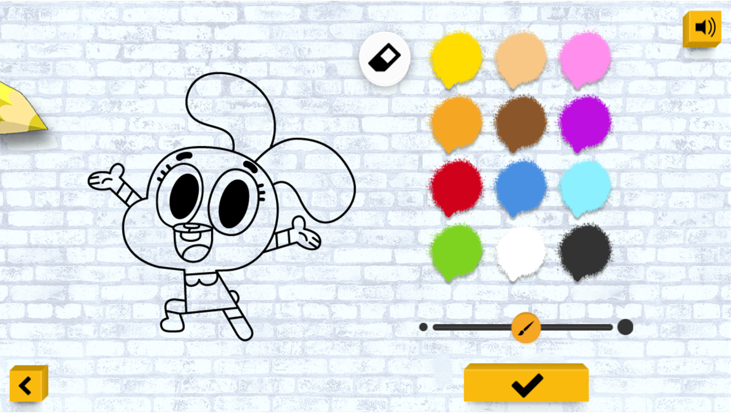 Amazing World of Gumball Color In Game Coloring Start Screenshot.