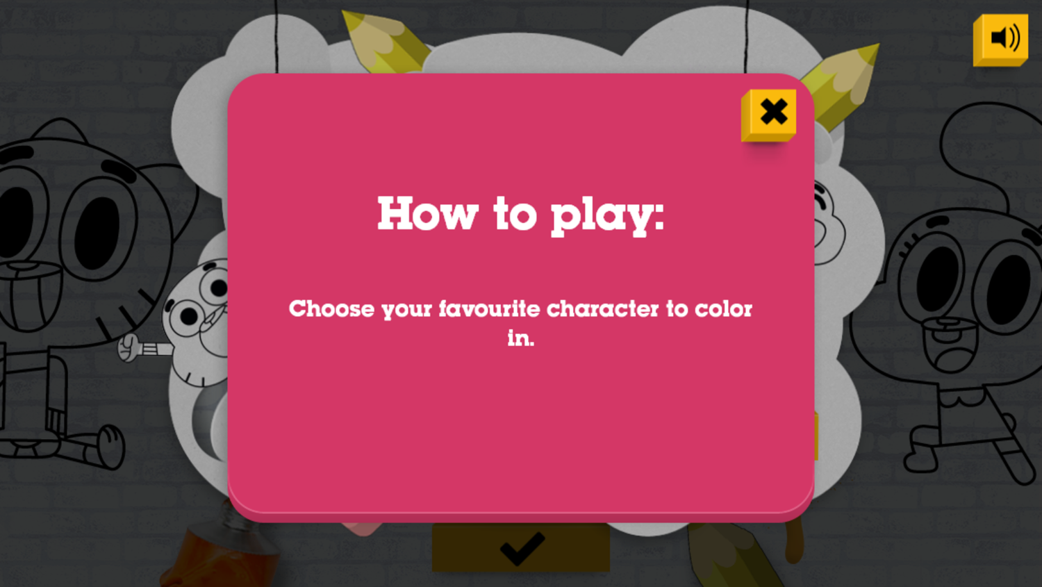 Amazing World of Gumball Color In Game How To Play Screenshot.