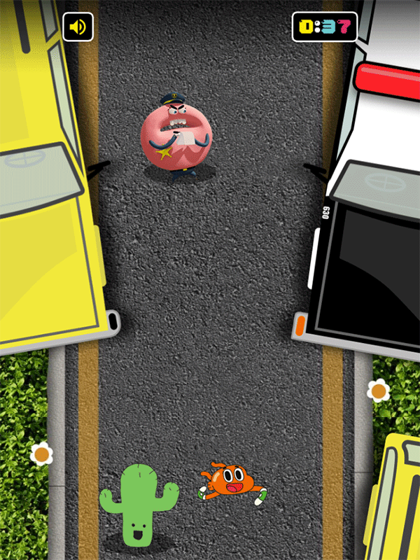 Amazing World of Gumball Dash N Dodge Game Play Screenshot.