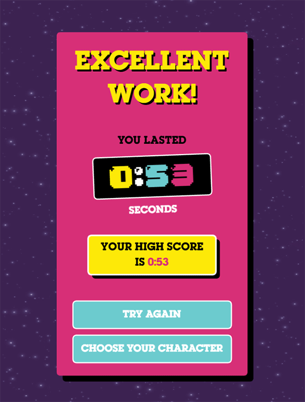 Amazing World of Gumball Dash N Dodge Game Score Screenshot.