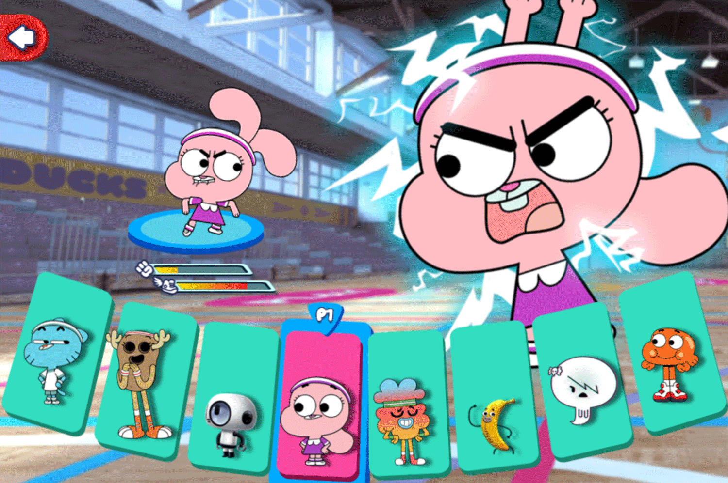 Amazing World of Gumball Disc Duel Game Character Select Screenshot.