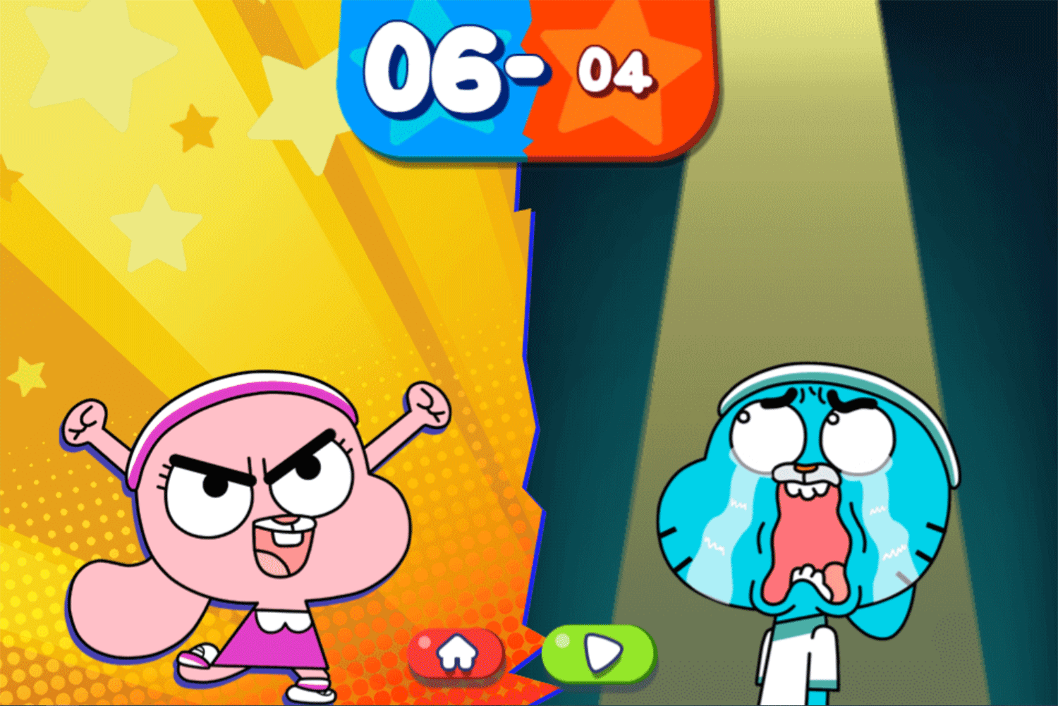 Amazing World of Gumball Disc Duel Game Results Screenshot.