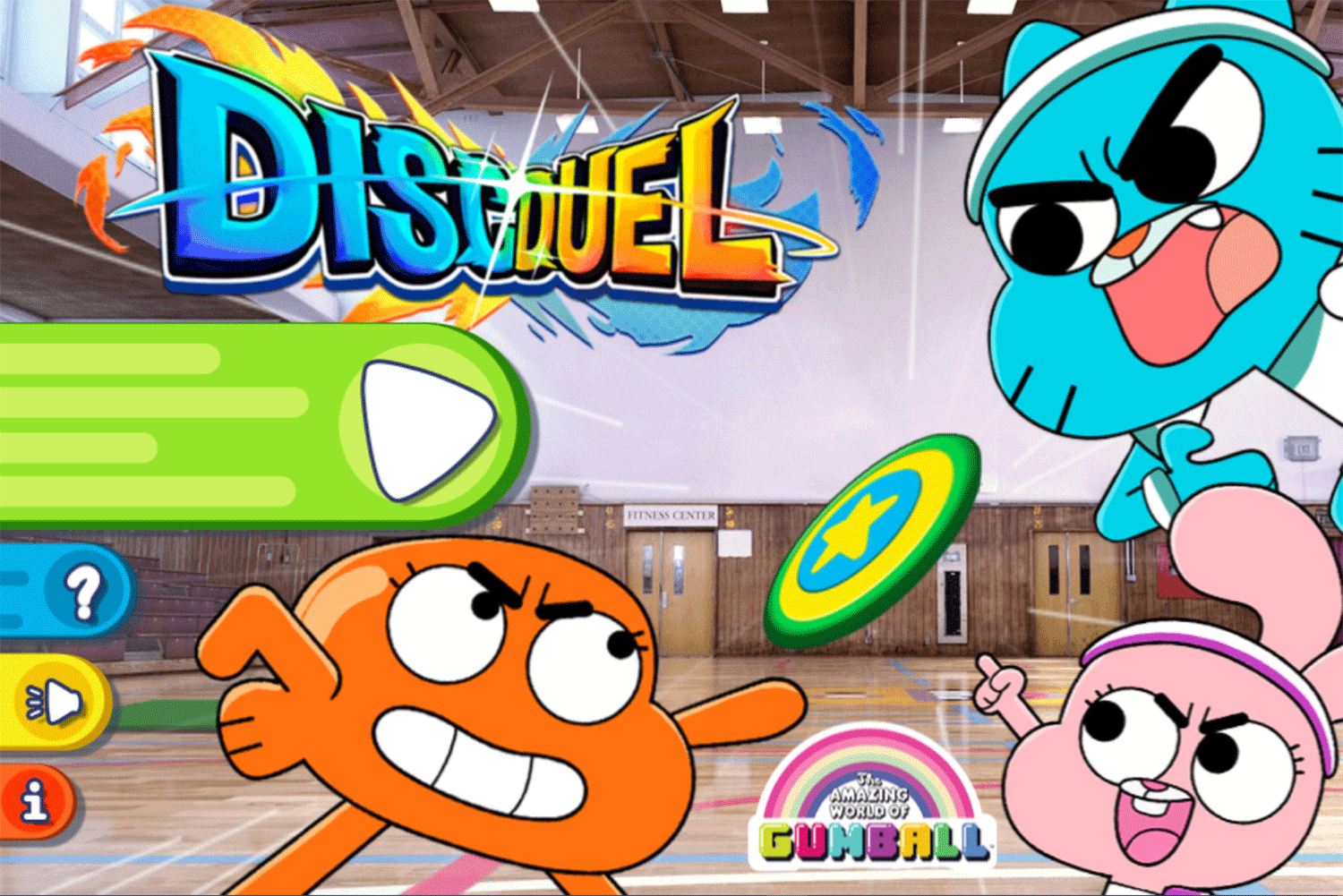 Amazing World of Gumball Disc Duel Game Welcome Screen Screenshot.