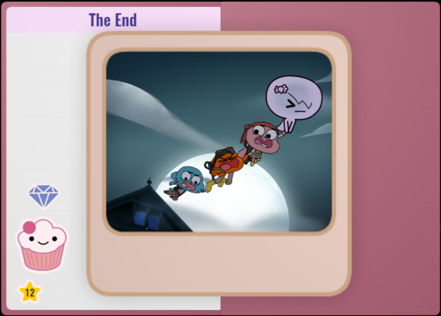 Amazing World of Gumball Ghost Blast Game The End Screen Screenshot.
