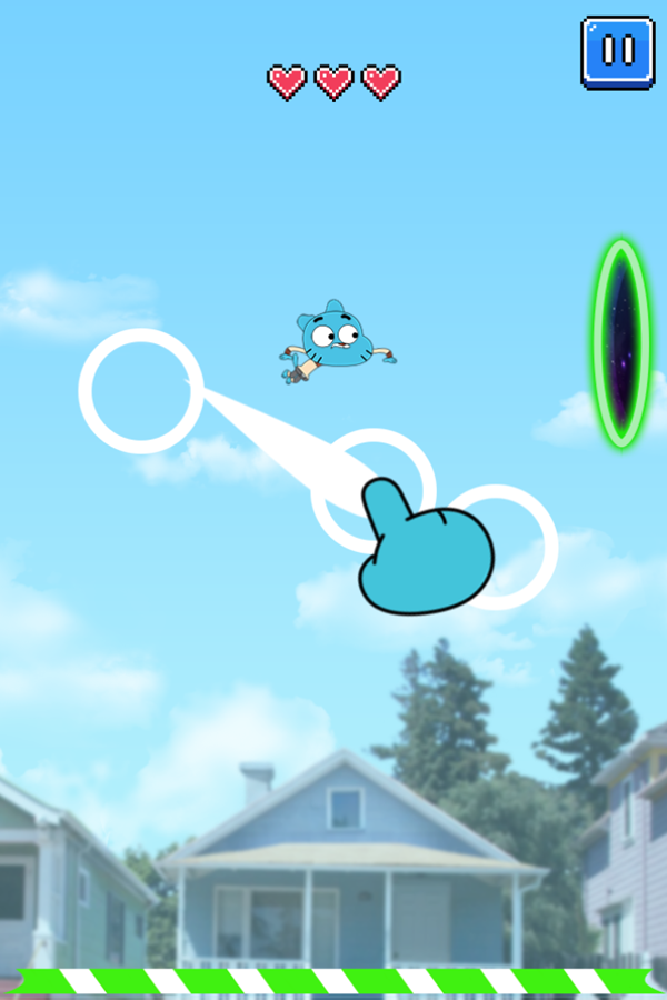 Amazing World of Gumball Gum Dropped Game Tutorial Screenshot.