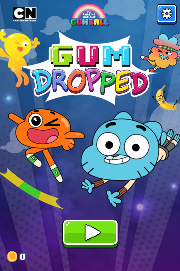 Amazing World of Gumball Gum Dropped Game Welcome Screen Screenshot.