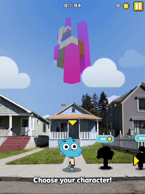 Amazing World of Gumball Gumball's Block Party Game Choose Character Screenshot.