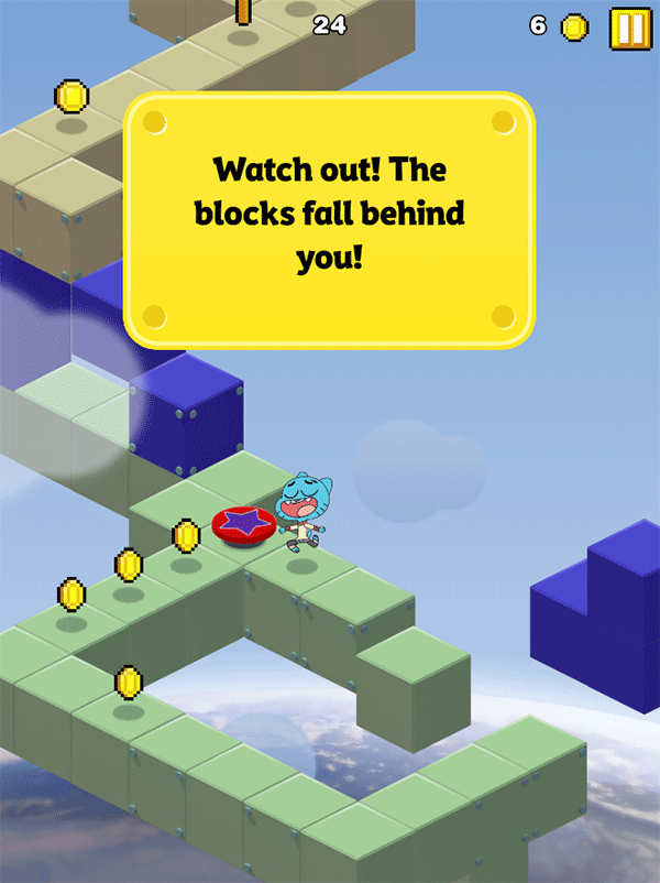 Amazing World of Gumball Gumball's Block Party Game Extra Tips Screenshot.