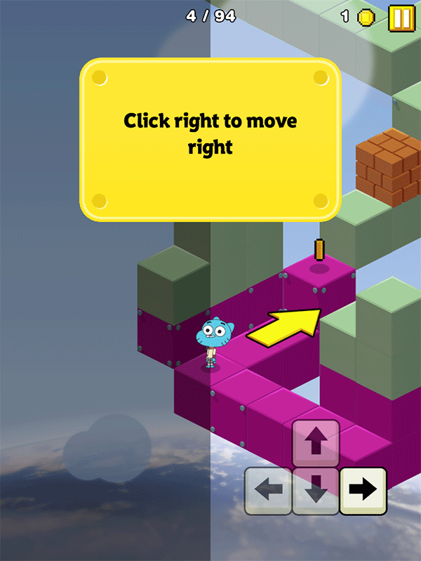 Amazing World of Gumball Gumball's Block Party Game Instructions Screenshot.