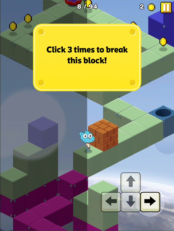 Amazing World of Gumball Gumball's Block Party Game Play Tips Screenshot.