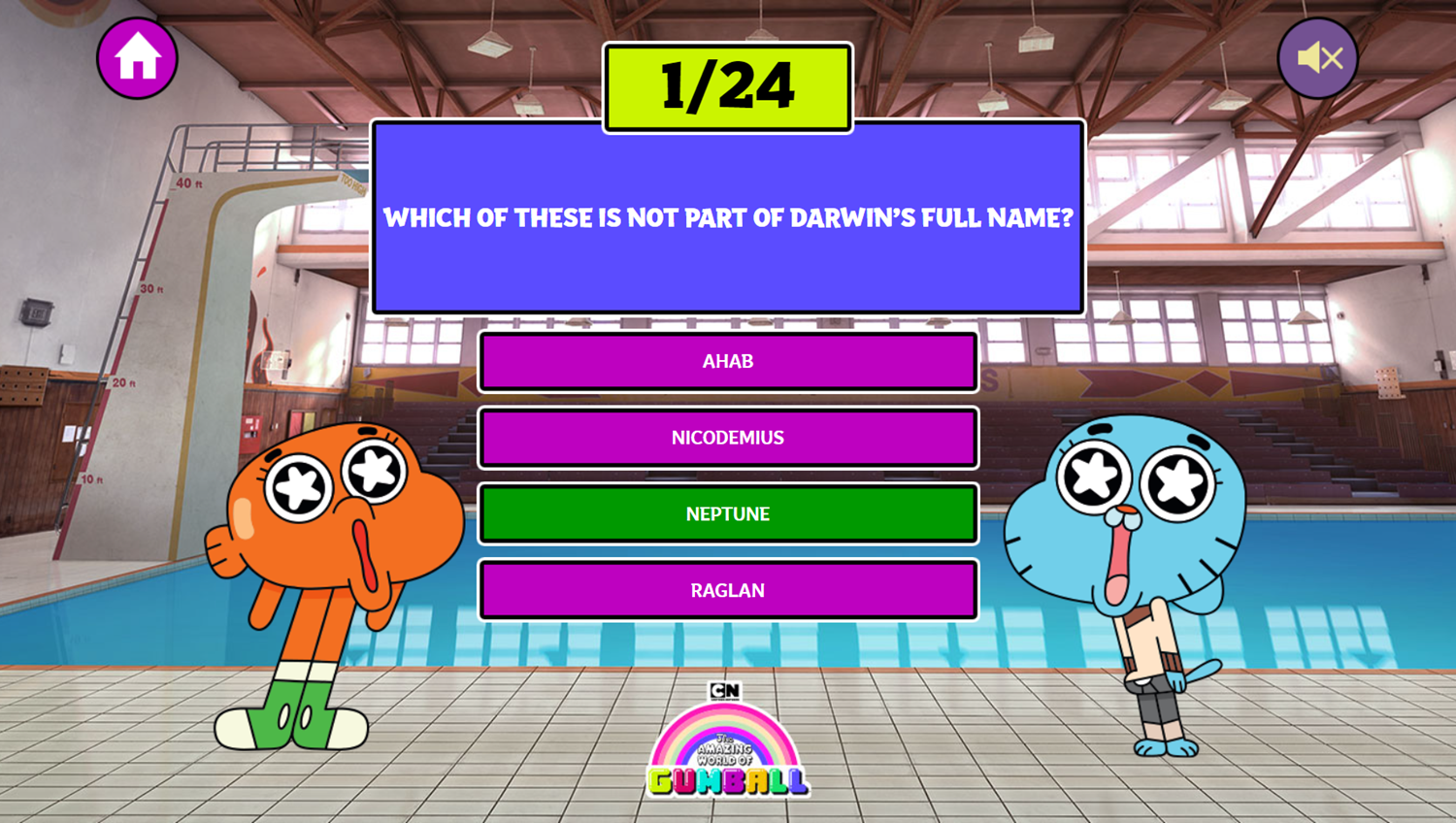 Amazing World of Gumball Gumball's Gigantic Trivia Quiz Game Answer Screenshot.