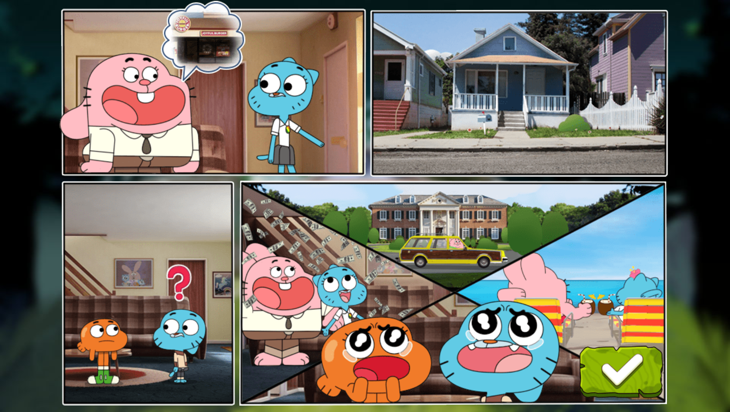 Amazing World of Gumball Home Alone Survival Game Intro Screenshot.