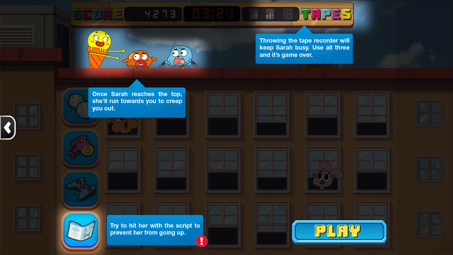 Amazing World of Gumball Oh No, G.Lato! Game Instructions Screenshot.