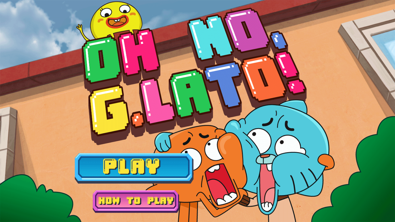 Amazing World of Gumball Oh No, G.Lato! Game Welcome Screen Screenshot.