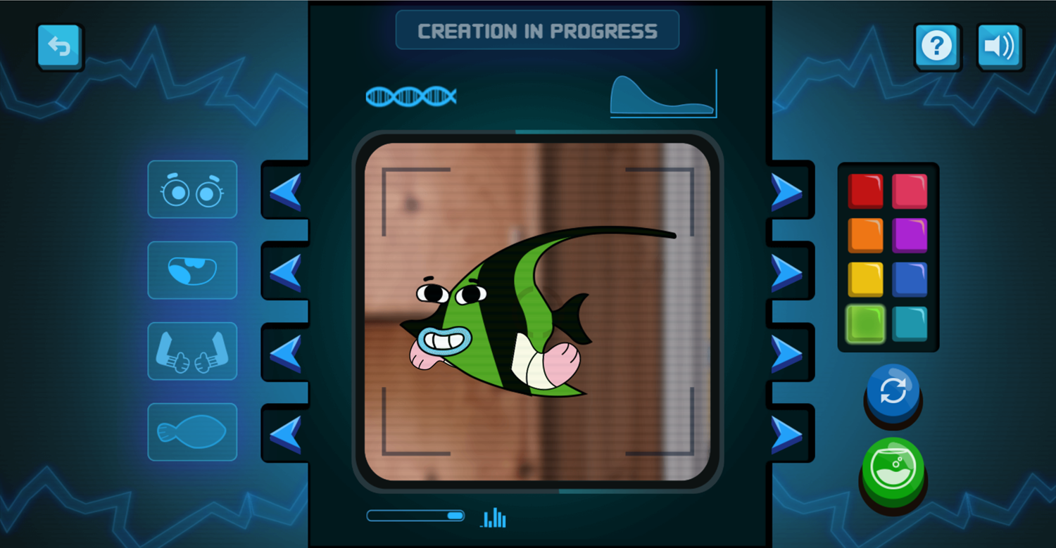 Amazing World of Gumball Origin of Darwin Game Fish Designer Screenshot.