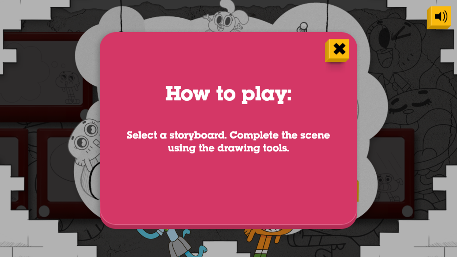 Amazing World of Gumball Storyboard Game How To Play Screenshot.