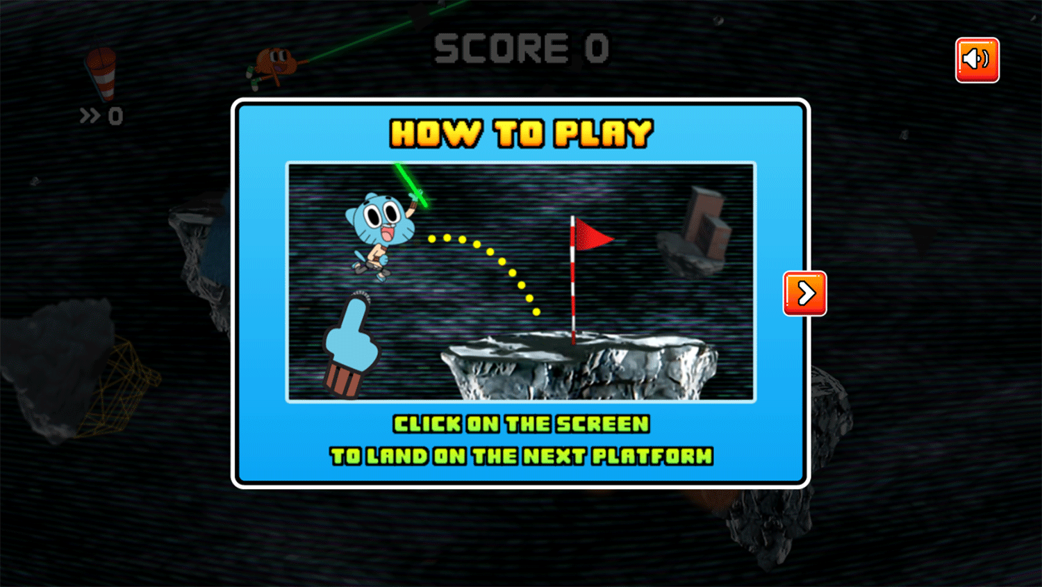 Amazing World of Gumball Swing Out Game How To Play Screenshot.